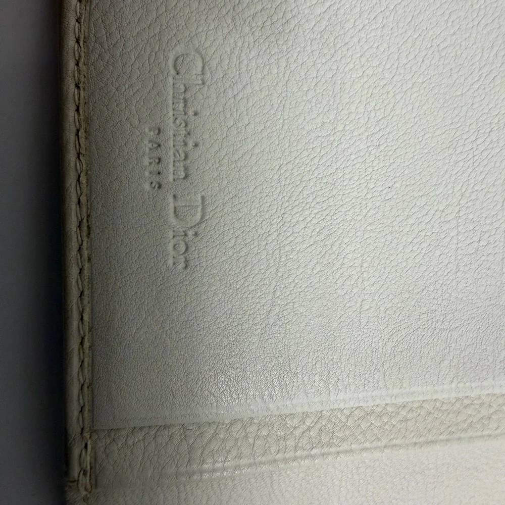 Dior Vintage Off-White Leather Women's Wallet